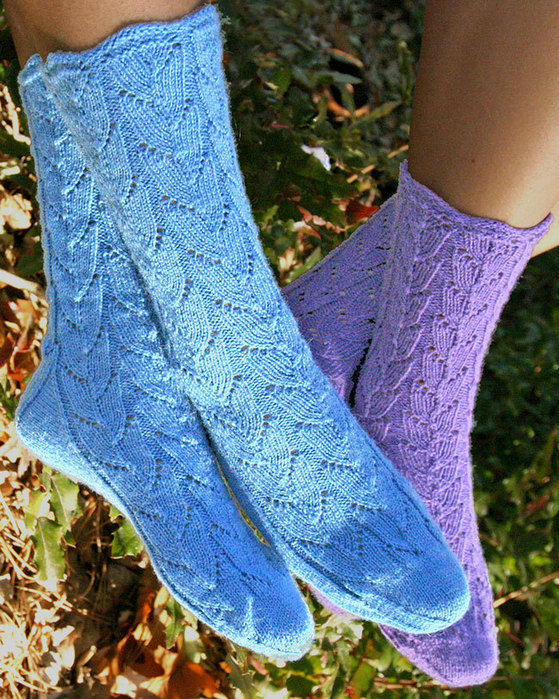 Fiber Trends AC 77 Lupine Lace Socks designed by Evelyn A. Clark